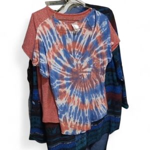 No Boundaries Tie-Dye  Shirt - Blue and Red